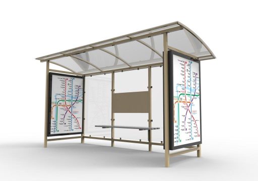 Остановочный павильон AA-1001 3000 х2000 х2500 полимерное бетонирование